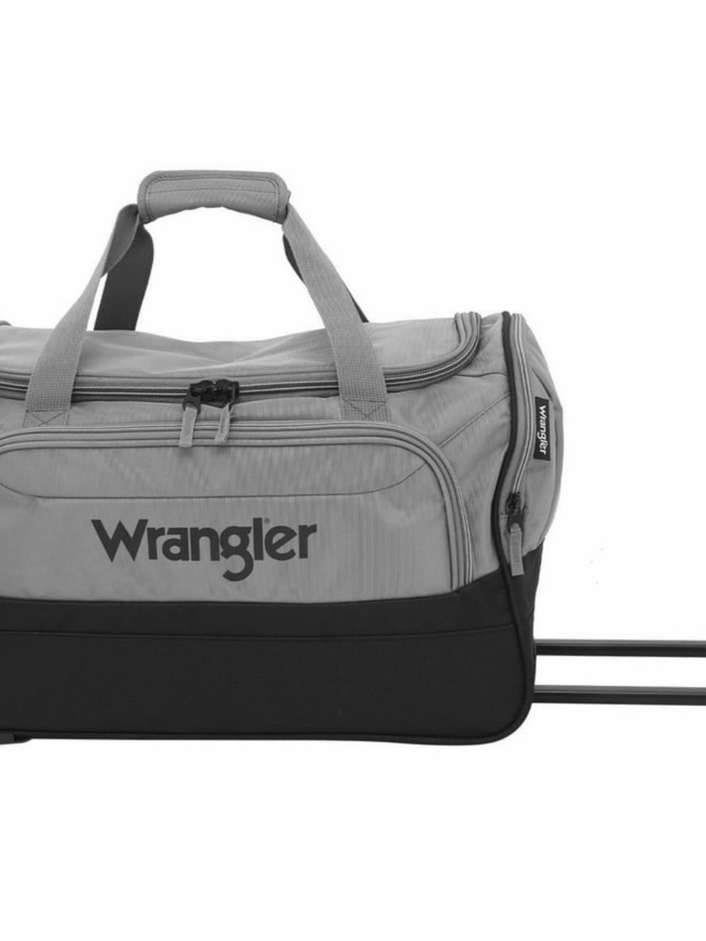 Wrangler Two-Tone Rolling Duffel Bag - Gray and Black